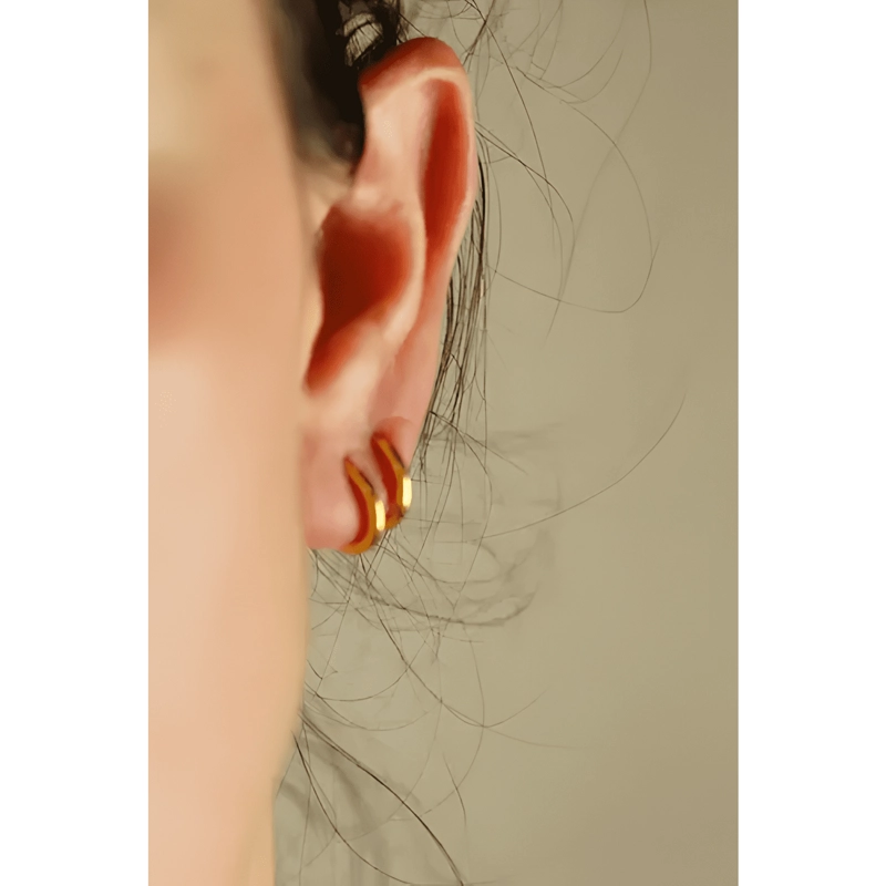 ARGOLLAS TITANIO 8MM ASTM F136 G23 CHAPADAS EN ORO 18K #6 - 2
