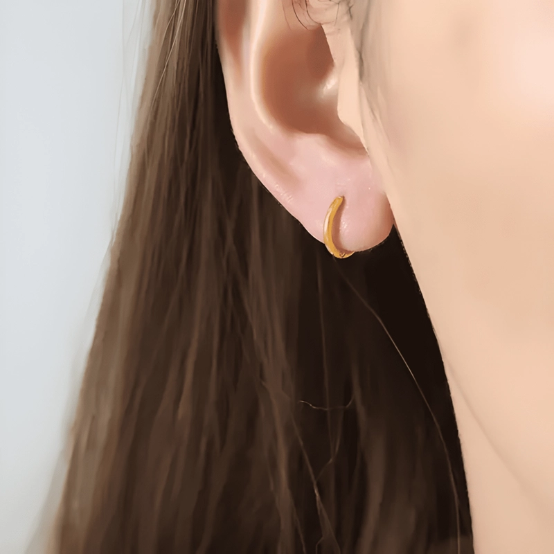 AROS BAÑO ORO 18K ARGOLLAS LISAS 10MM - 1