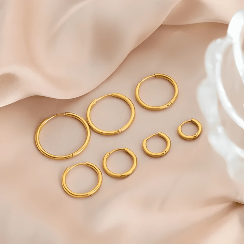 AROS BAÑO ORO 18K ARGOLLAS LISAS 10MM - 3