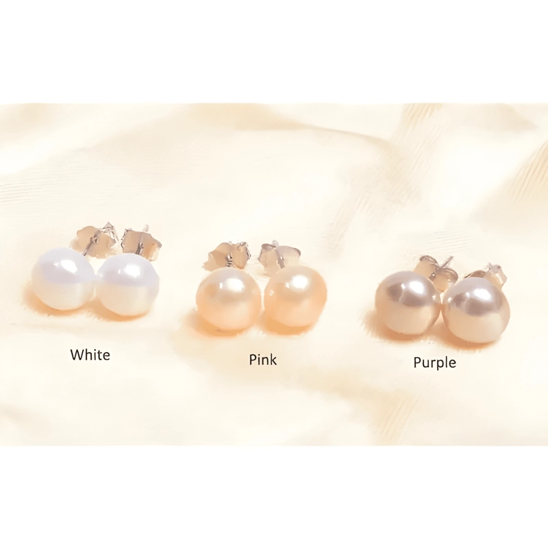 AROS PERLA NATURAL PASADOR PLATA 925 BLANCO - 4