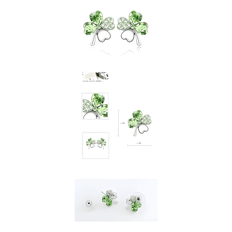 AROS TRE BOL HECHOS CON CRISTALES AUSTRIACOS VERDE - 1