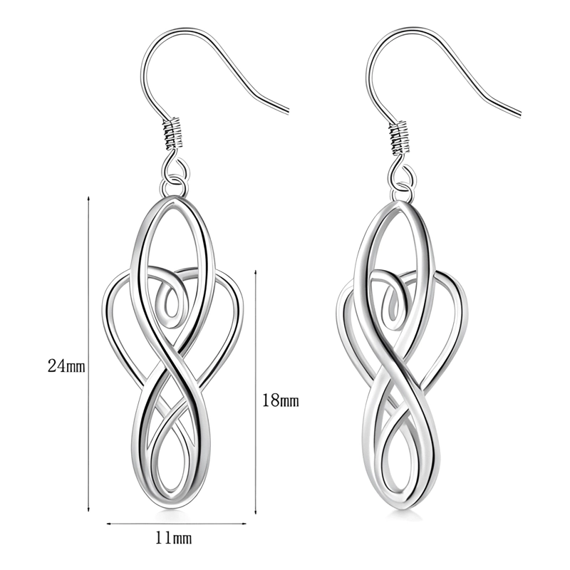 AROS DE PLATA NUDO CELTA DE BUENA SUERTE IRLANDE S 925 MODA - 1