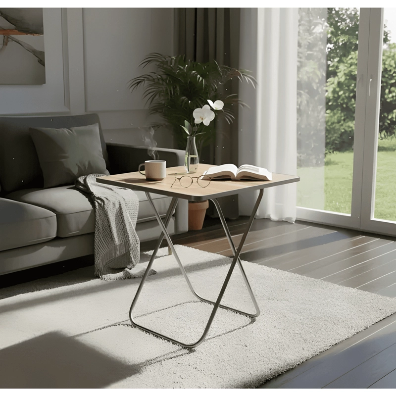 MESA PLEGABLE PORTATIL MULTIFUNCIONAL MESA AUXILIAR 60X60 - 4