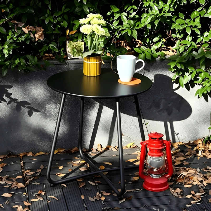 MESA LATERAL AUXILIAR REDONDA METALICA 45X45CM LIVING #1 - 3