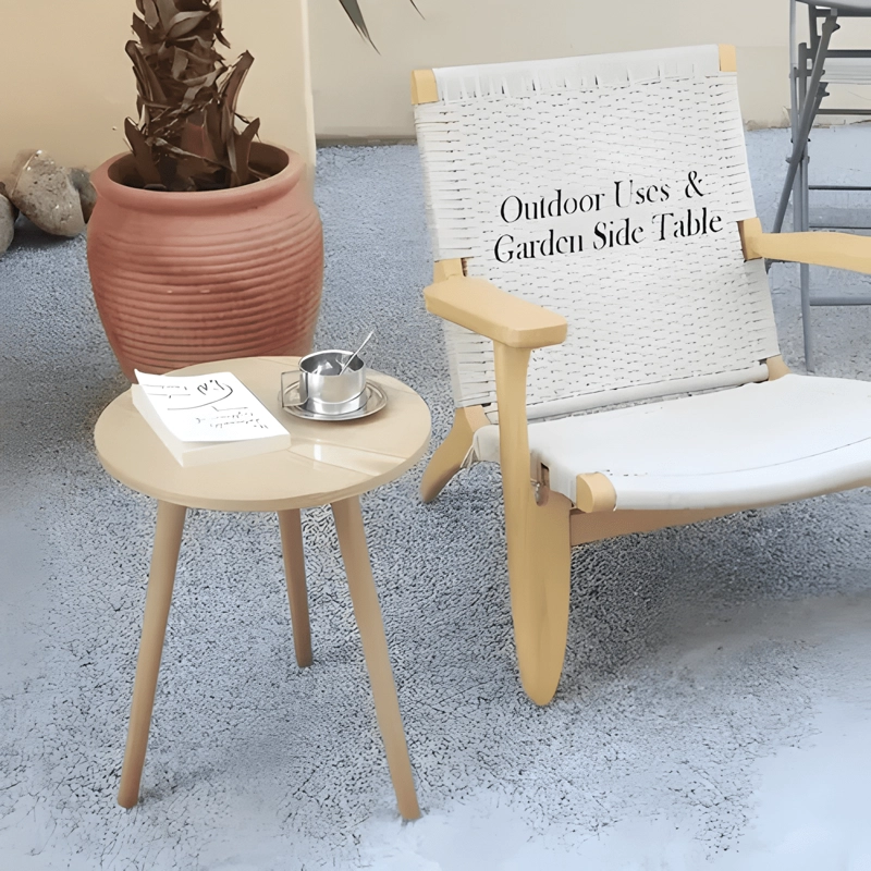 MESA CENTRO MINIMALISTA MADERA REDONDA DECORATIVA 50 CM #3 - 2