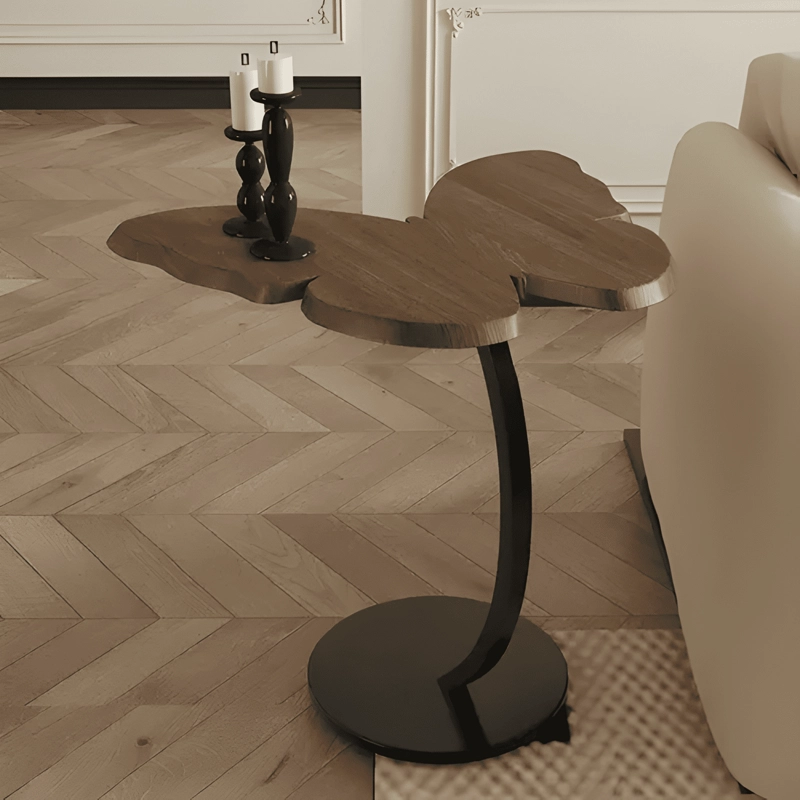MESA AUXILIAR MADERA MARIPOSA MESA DE CENTRO SALON MARRON - 4