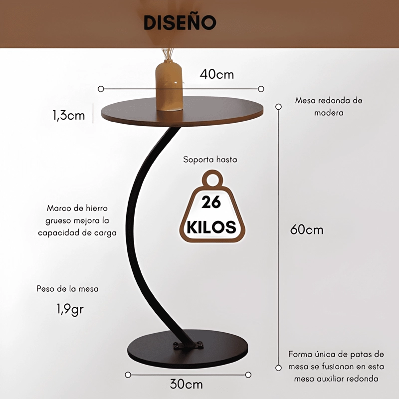 MESA RATONA LIVING VANGUARDIA REDONDA COLOR NEGRO - 4