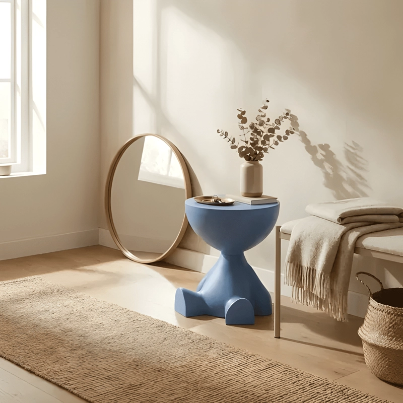 MESA AUXILIAR MODERNA DECORATIVA DE 41CM AZUL #3 - 3