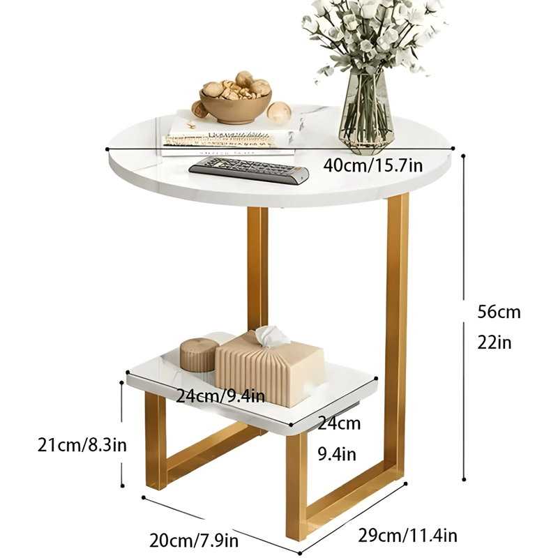 MESA DE CENTRO REDONDO DE FIERRO Y MADERA LIVING #1 - 1