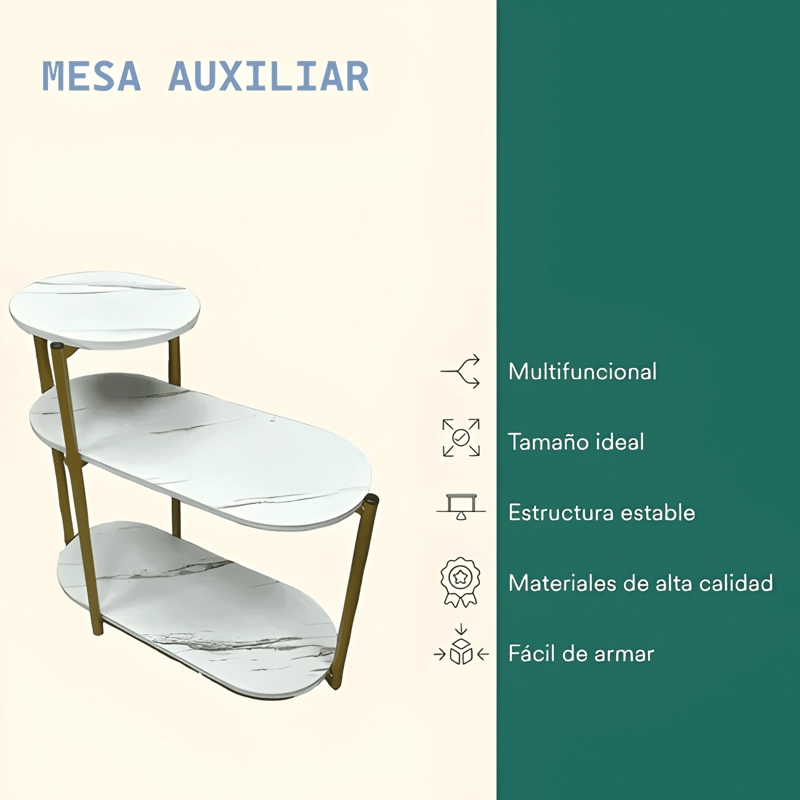 MESA CENTRO 3 NIVELES MESA AUXILIAR DECORATIVA MESA #9 - 3