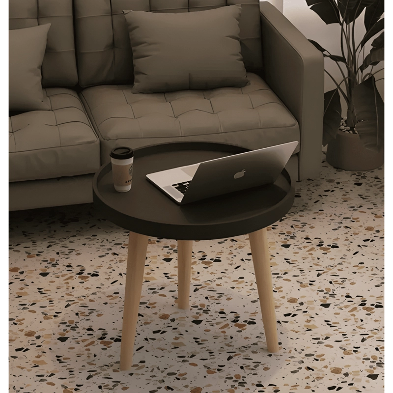 MESA REDONDA DE MADERA ESTILO MODERNO 40CM #1 - 3