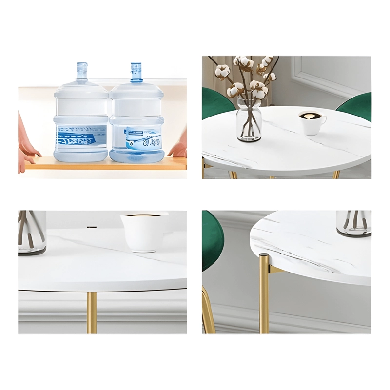 MESA CENTRO MESA AUXILIAR DECORATIVA MESA MADERA 2 NIVELES - 1