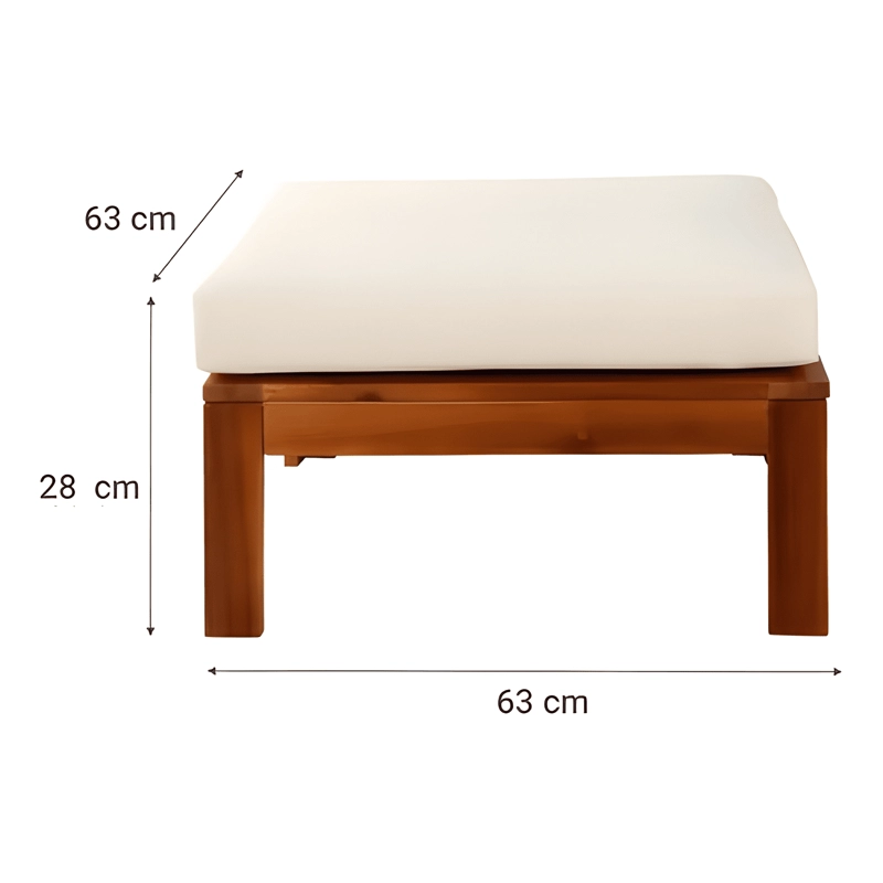 MESA DE CENTRO CUADRADA MADERA 63X28X63CM NATURAL - 4