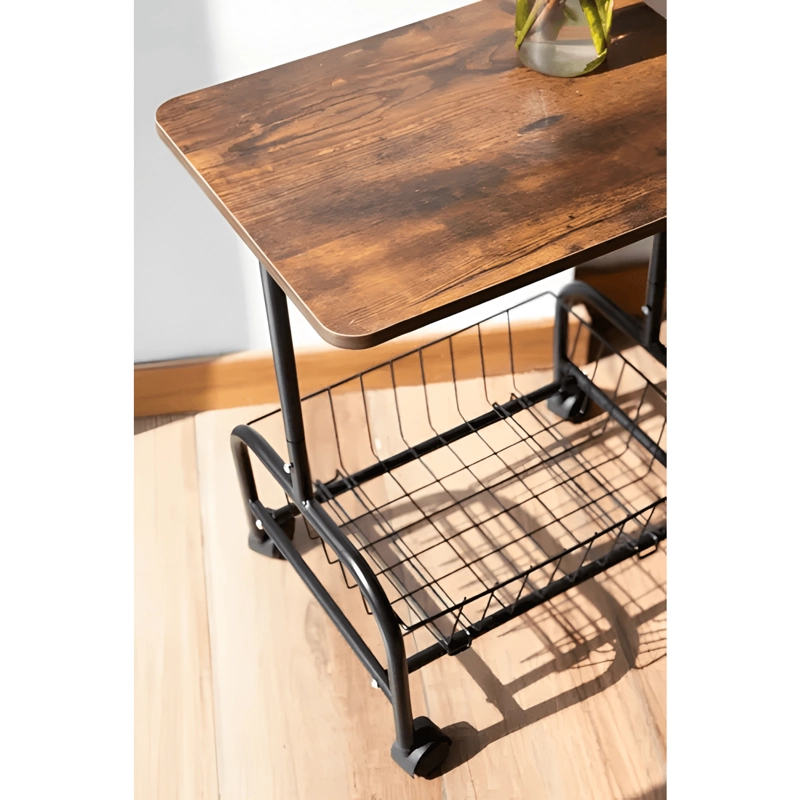 MESA DE CENTRO GIRATORIA DE 360° CON CESTA DE #1 - 2