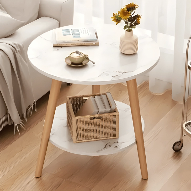 MESA DE CENTRO CON DISEÑO NORDICO 60X60X52CM - 2