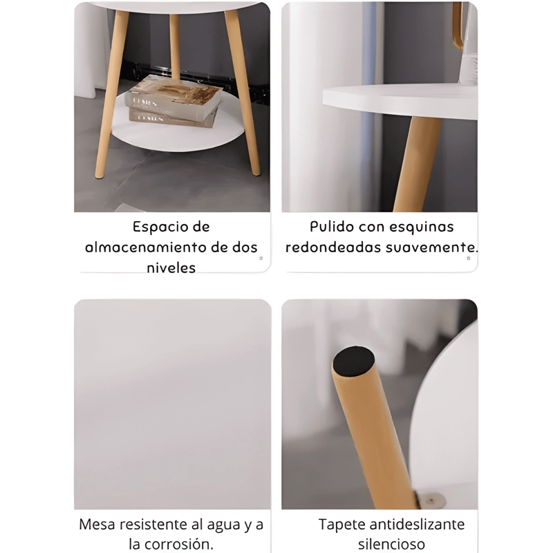 MESA DE CENTRO CON DISEÑO NORDICO 60X60X52CM - 3