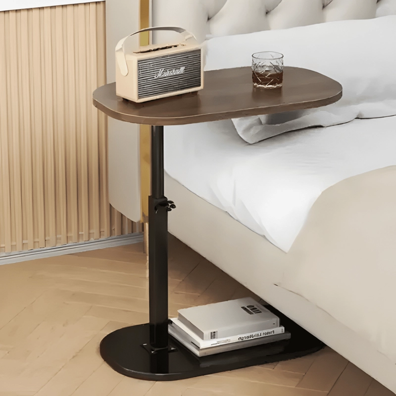MESA AUXILIAR REGULABLE PARA CAMA Y SOFA MADERA NEGRO - 2