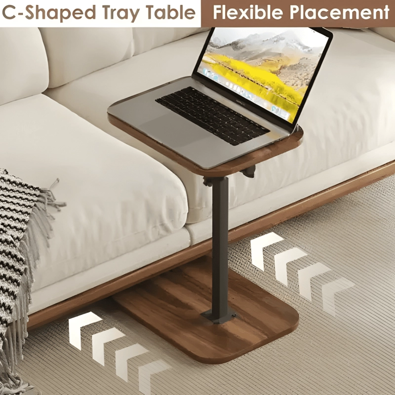 MESA AUXILIAR REGULABLE PARA CAMA Y SOFA MADERA NEGRO - 3