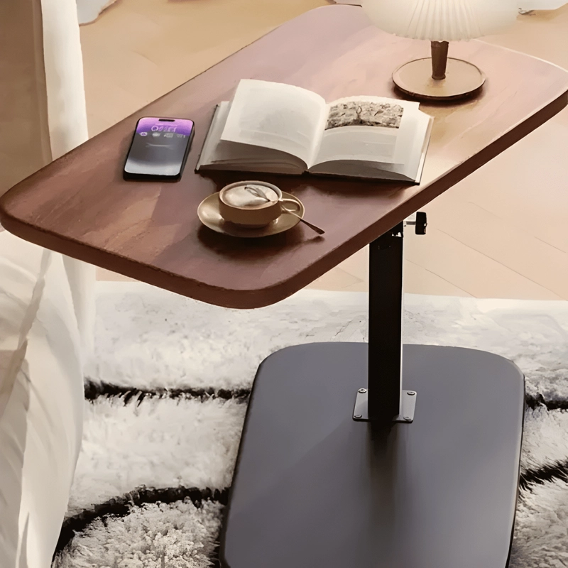 MESA AUXILIAR REGULABLE PARA CAMA Y SOFA MADERA NEGRO - 4