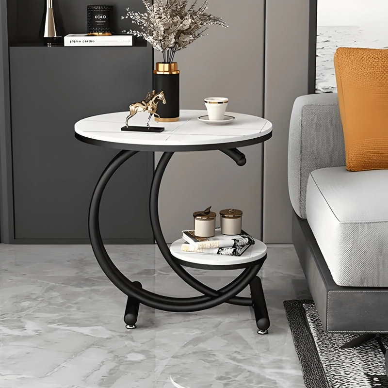 MESA DE CENTRO DE 2 NIVELES MESA AUXILIAR DECORATIVA DE LUJO - 1
