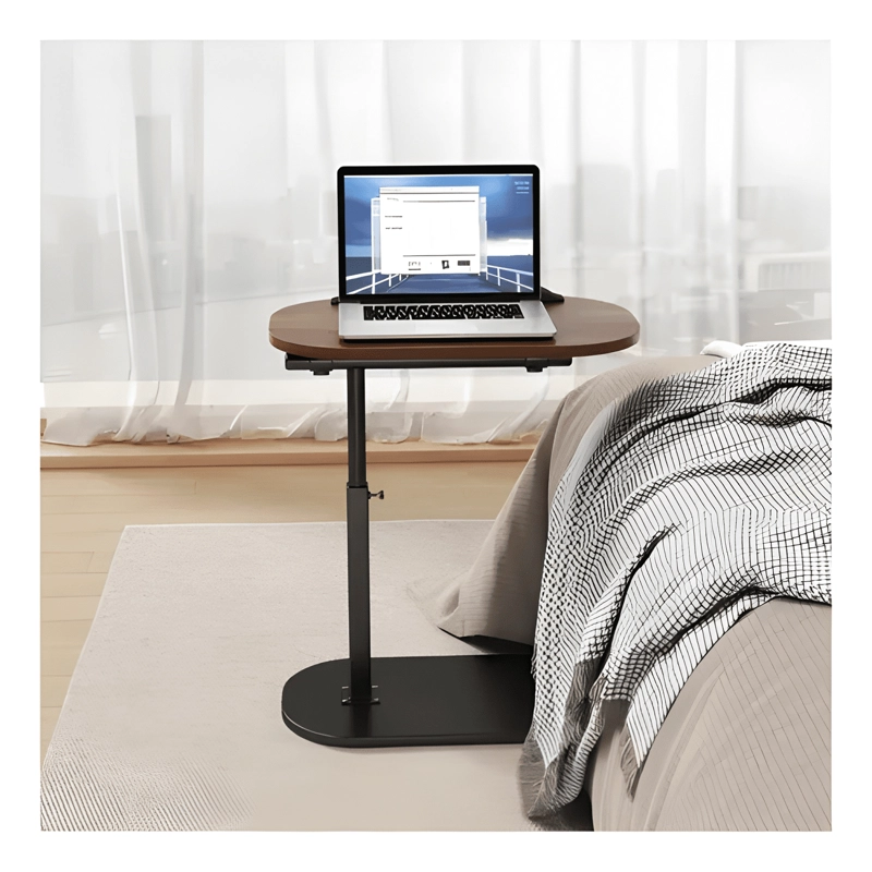 MESA AUXILIAR EN FORMA DE C DE ALTURA AJUSTABLE MARRON - 4