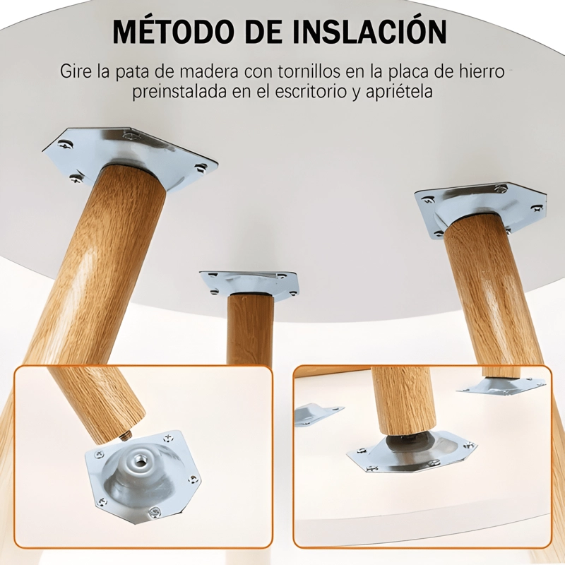 MESA AUXILIAR REDONDA MESA LATERAL CENTRO DE MADERA #6 - 2