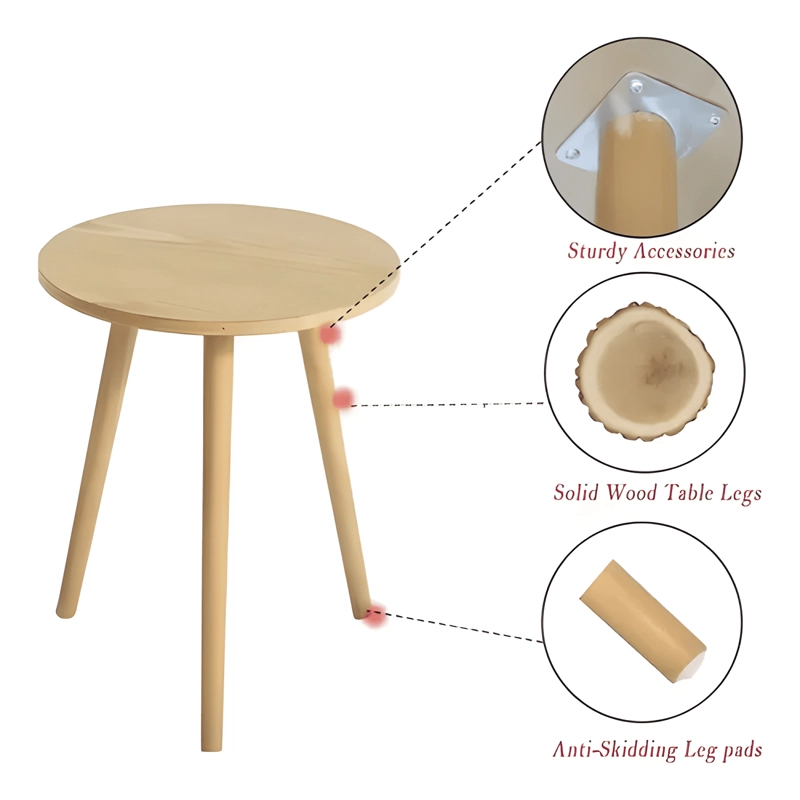MESA CENTRO MINIMALISTA MADERA REDONDA DECORATIVA 50 CM #2 - 4