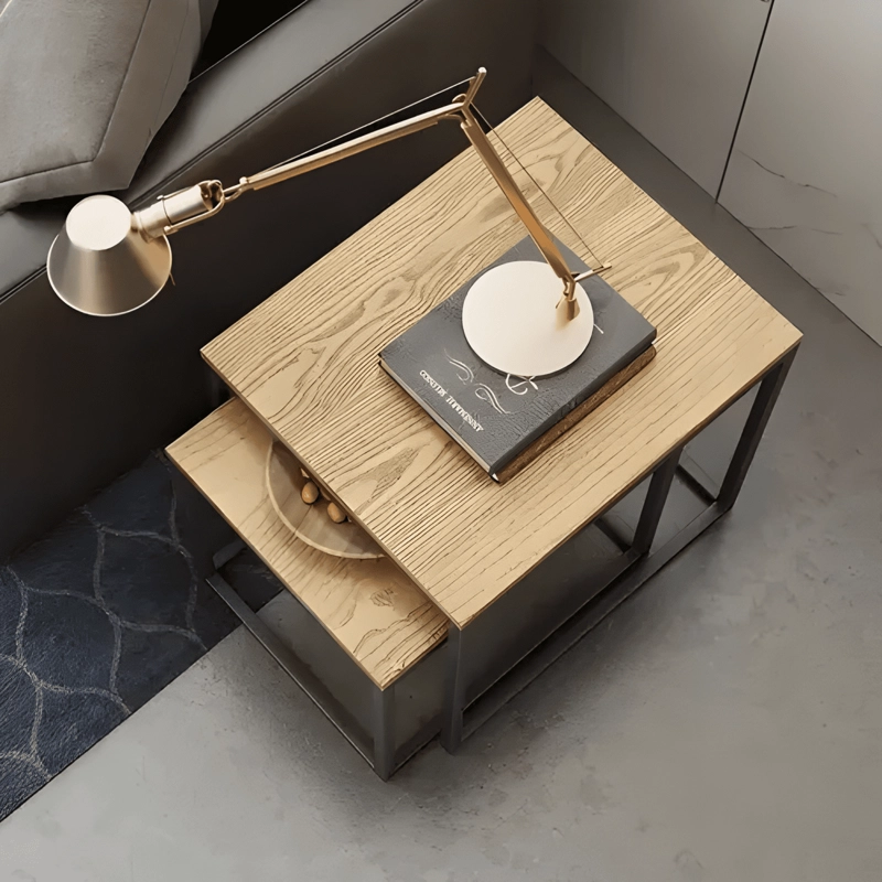 JUEGO MESA DE CENTRO LATERAL LIVING REDONDA BEIGE - 3