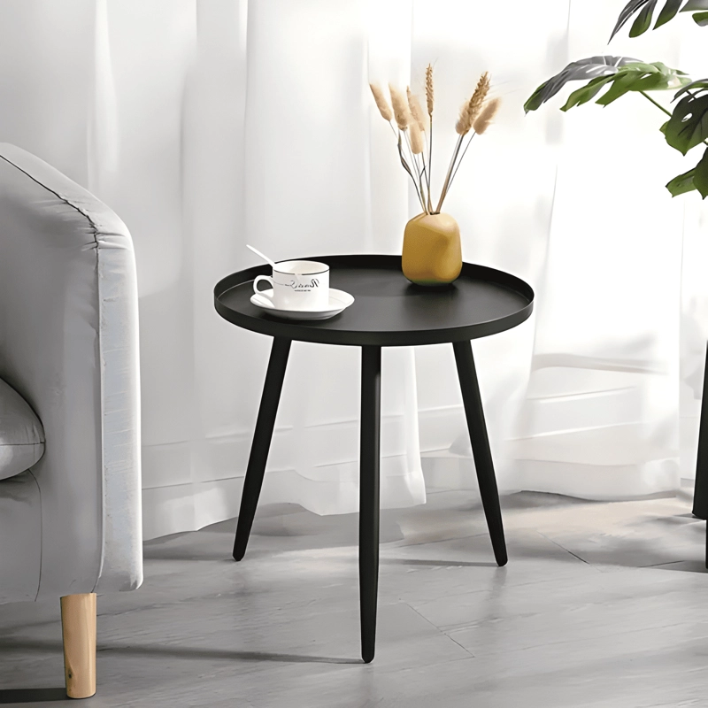 MESA LATERAL AUXILIAR CENTRO METALICA 42X42X45CM COLOR NEGRO - 3