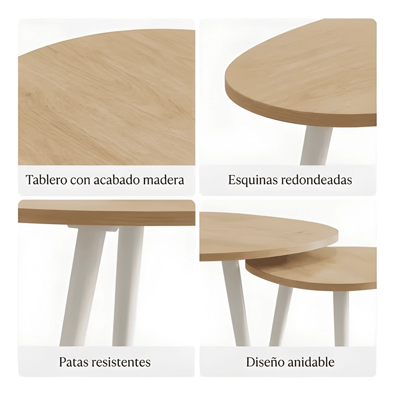 JUEGO MESA DE CENTRO LIVING ADRIANA MINIMALISTA #4 - 2