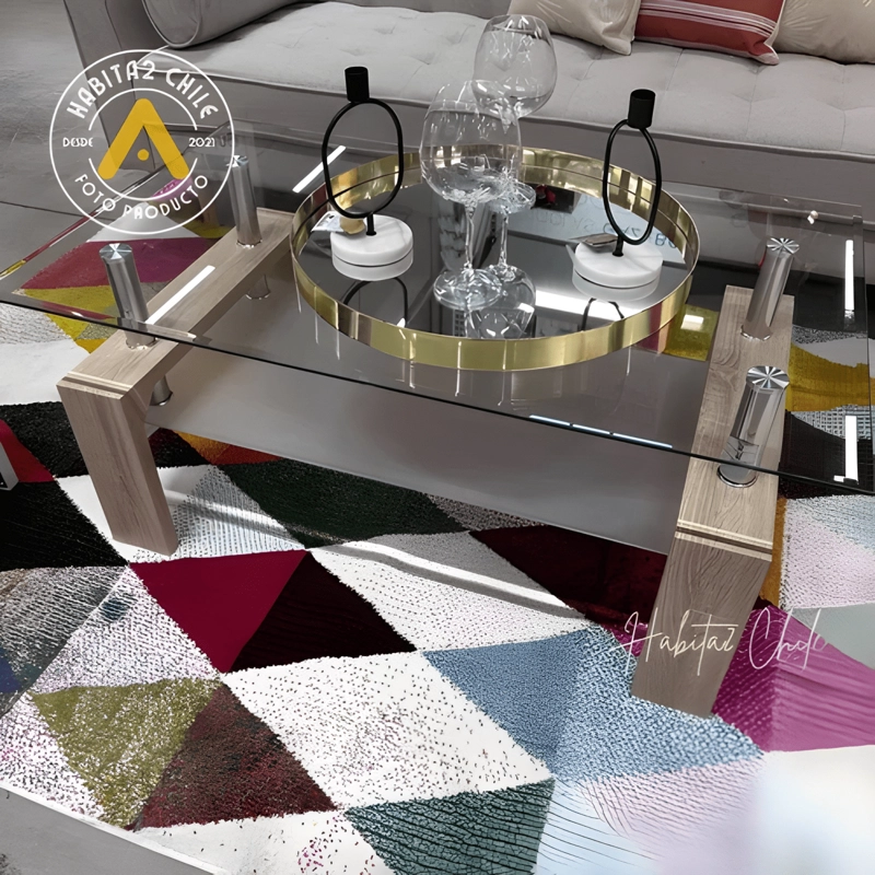 MESA DE CENTRO DE VIDRIO RECTANGULAR 100CM - 1