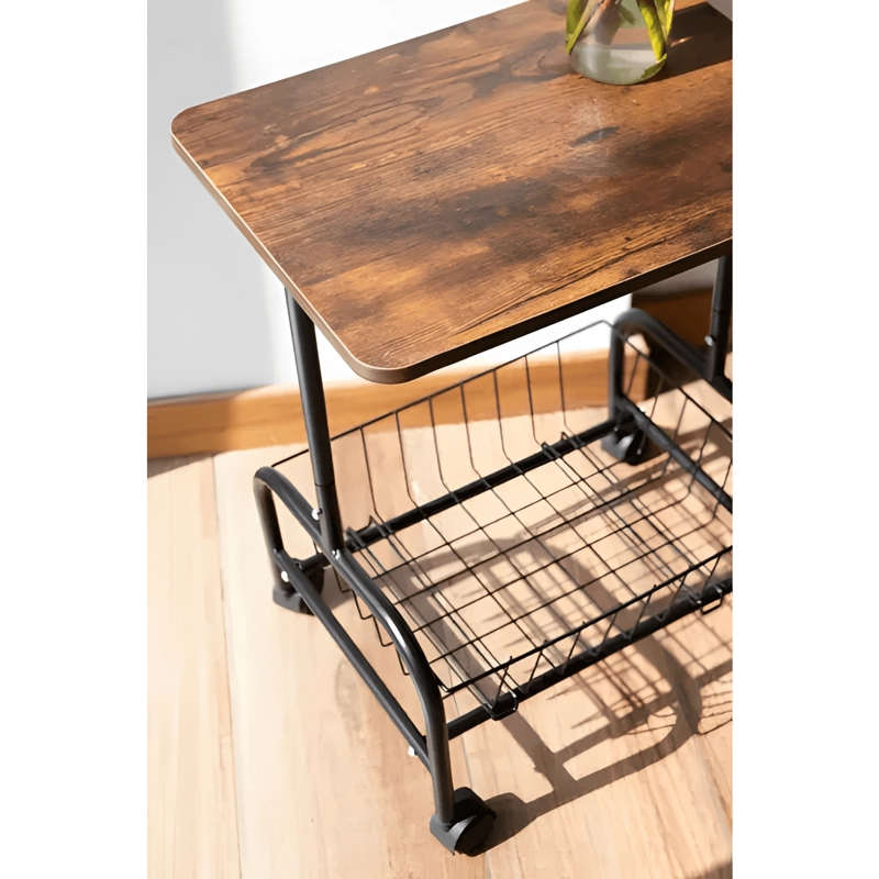 MESA DE CENTRO GIRATORIA DE 360° CON CESTA DE #2 - 3