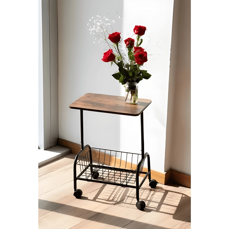 MESA DE CENTRO GIRATORIA DE 360° CON CESTA DE #2 - 4