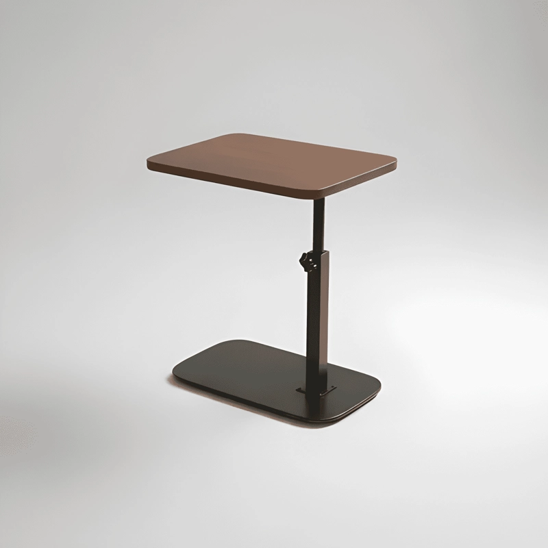 MESA AUXILIAR LATERAL MADERA MARRON AJUSTABLE RUEDAS 40X28CM - 4