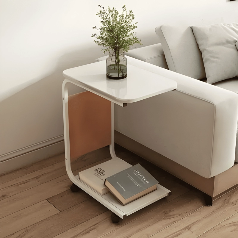MESA AUXILIAR LATERA DE MADERA CON RUEDAS MESITA NOTEBOOK - 4