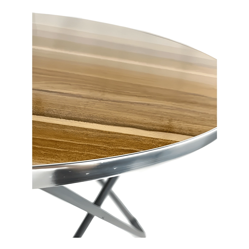 MESA PLEGABLE REDONDA PARA COCINA TERRAZA PICNIC 60X60CM - 2