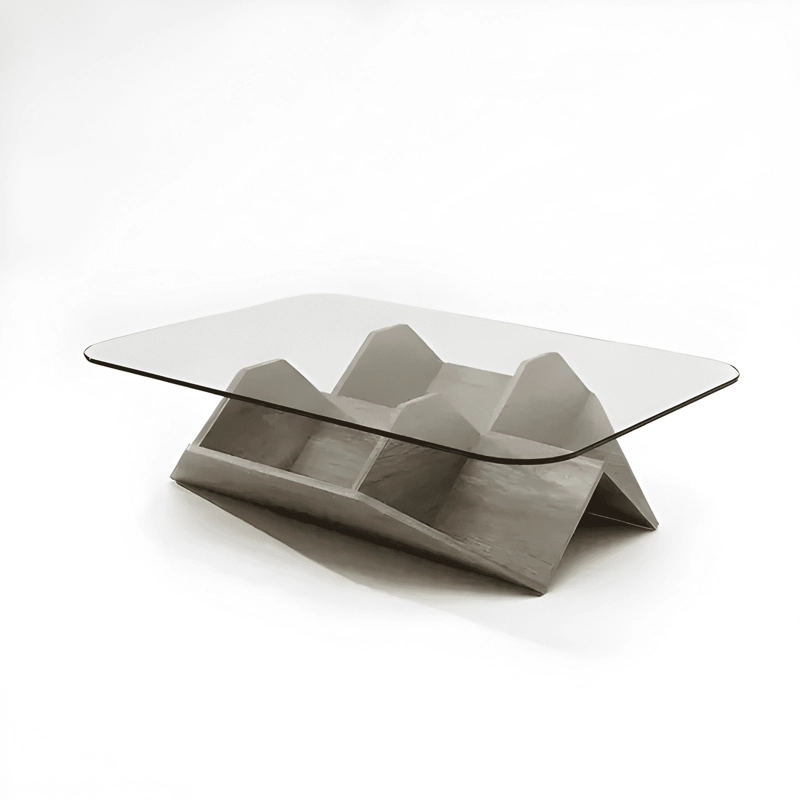 JUEGO MESA DE CENTRO LATERAL LIVING DE VIDRIO DOBLE GRIS - 1
