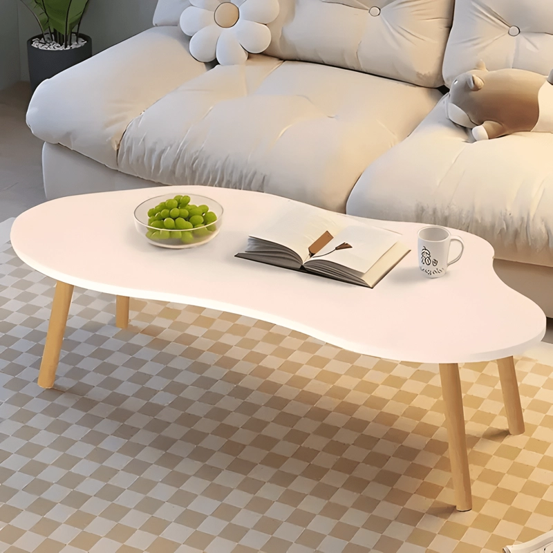 MESA DE CENTRO CON FORMA DE NUBE 100X50X42CM BLANCO BLANCO - 4