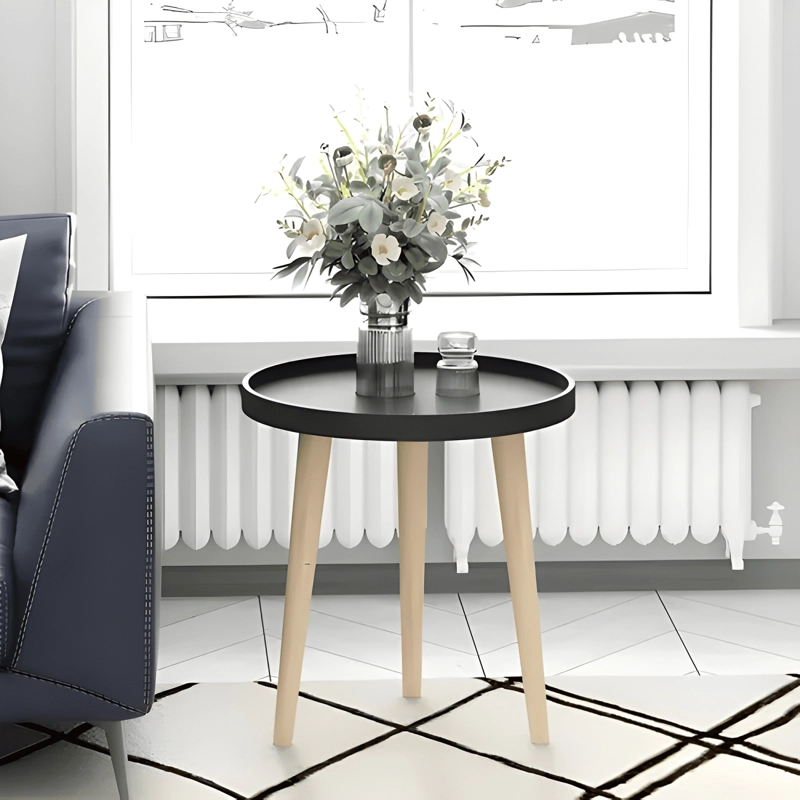 MESA REDONDA DE MADERA ESTILO MODERNO 40CM #2 - 3