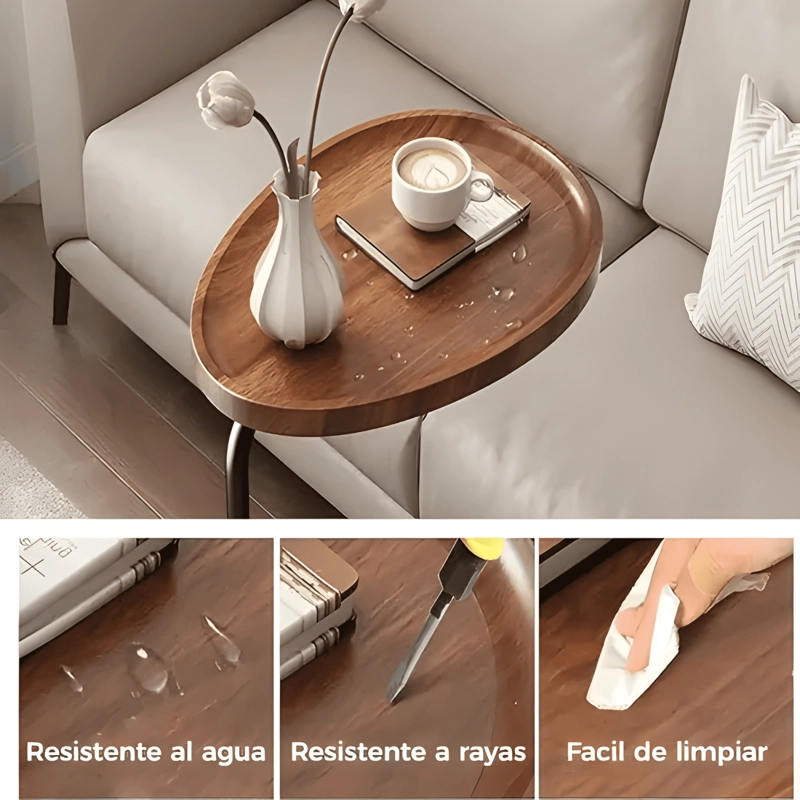 MESA LATERAL AUXILIAR NOCHE OVALADA MODERNA SALA LIVING - 2