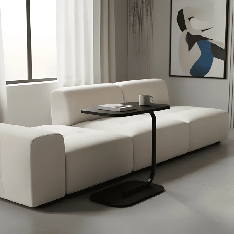 MESA AUXILIAR LATERAL MINIMALISTA TIPO C MADERA Y METAL #1 - 1