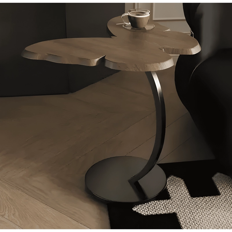 MESA AUXILIAR MARIPOSA MADERA Y BASE METALICA NEGRA #2 - 2