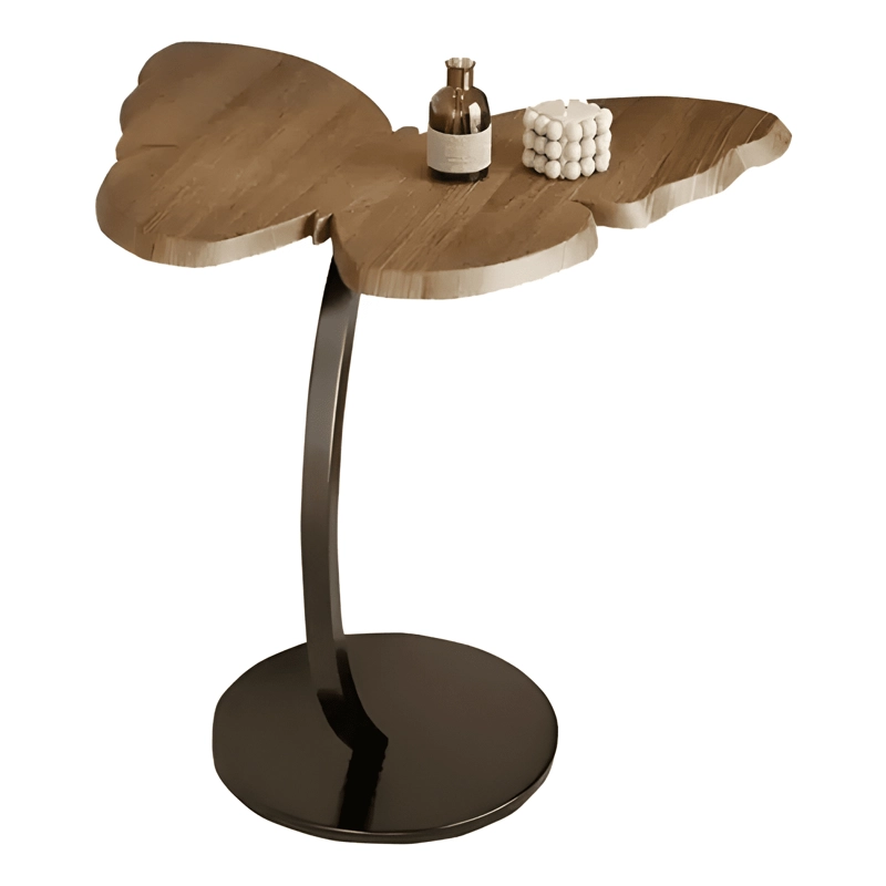 MESA AUXILIAR MARIPOSA MADERA Y BASE METALICA NEGRA #2 - 3