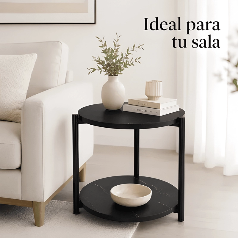 MESA AUXILIAR REDONDA DECORATIVA PARA SALA DE ESTAR 2 #2 - 1