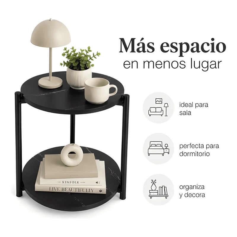 MESA AUXILIAR REDONDA DECORATIVA PARA SALA DE ESTAR 2 #2 - 4