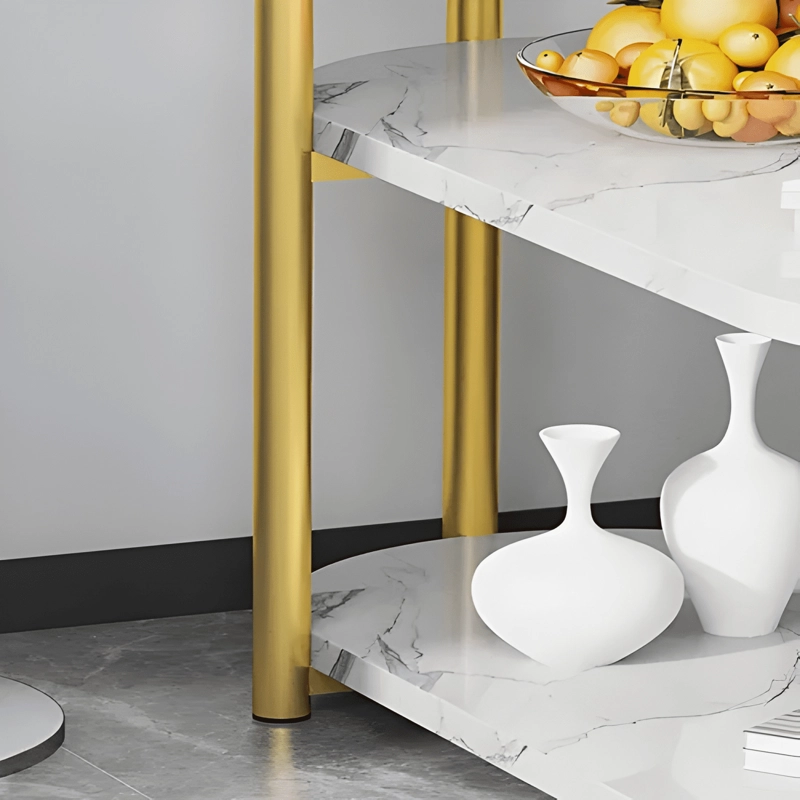 MESA DE CENTRO 3 NIVELES DECORATIVA OVALADA COLOR BLANCO - 2