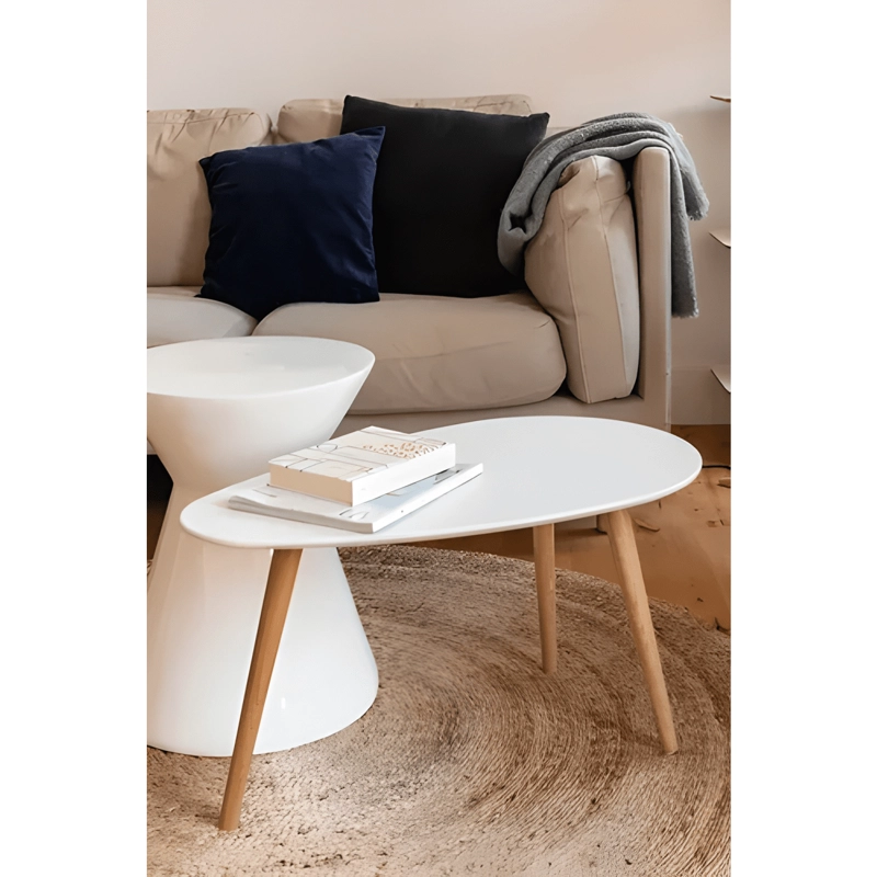 MESA DE CENTRO MINIMALISTA ESTILO NORDICO COLOR NEGRO - 1