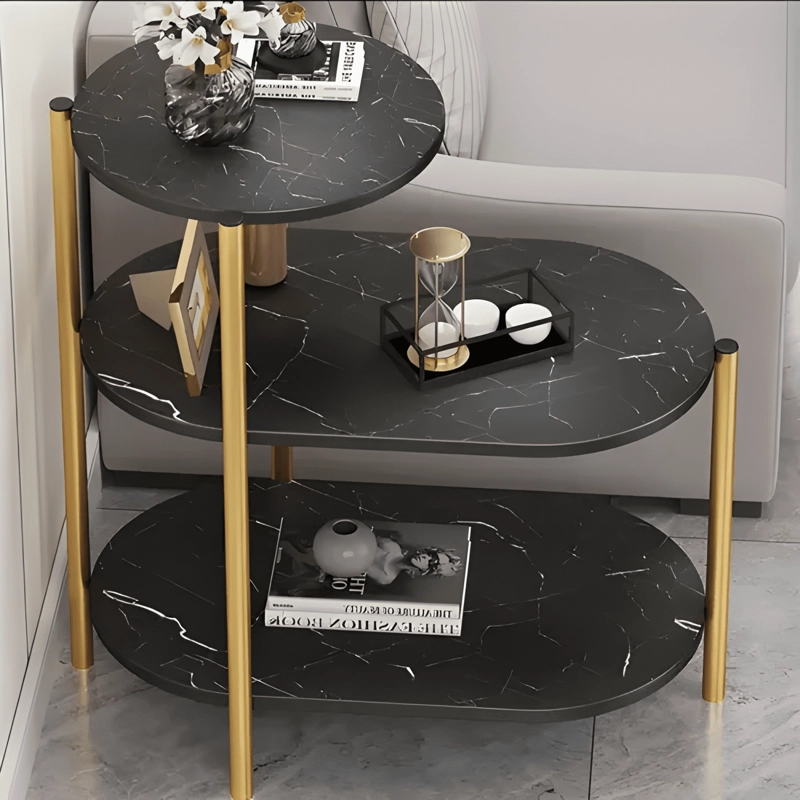 MESA DE CENTRO LATERAL LIVING VANGUARDIA MODERNA 3 NIVELES - 1
