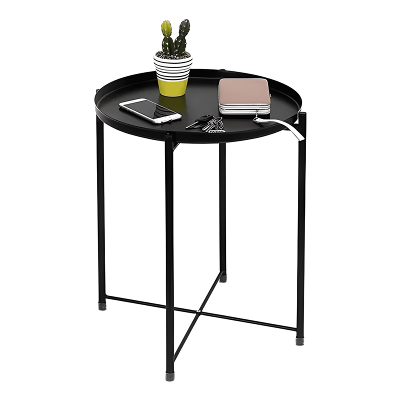MESA LATERAL AUXILIAR METAL 42X52CM BLANCO #2 - 1