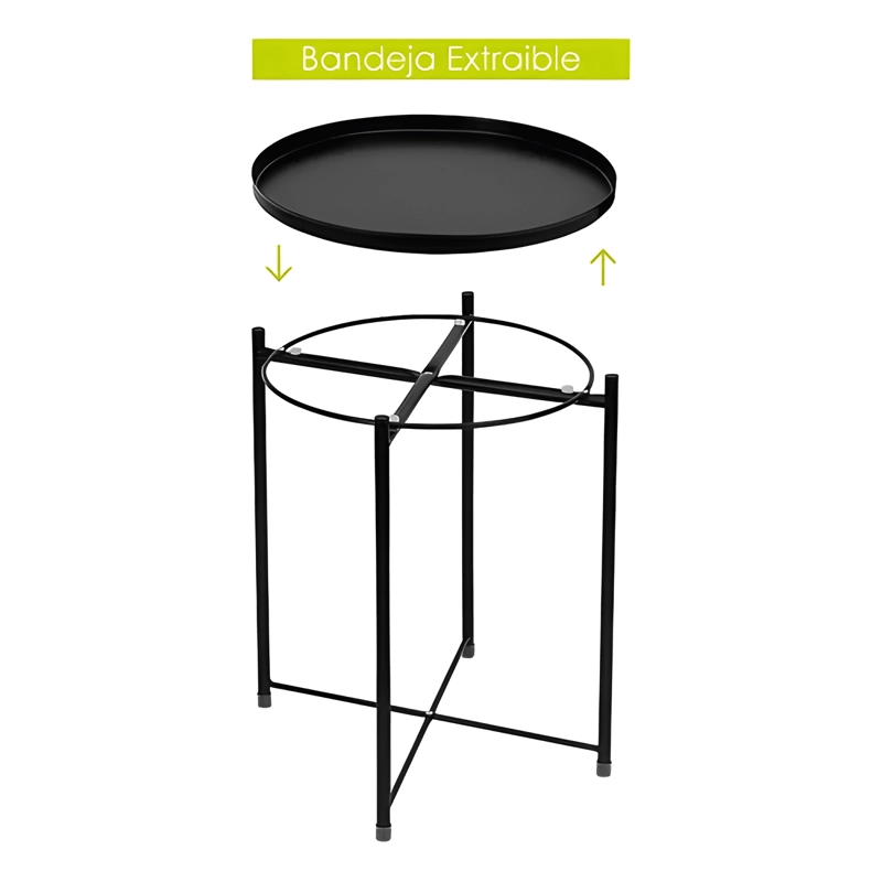 MESA LATERAL AUXILIAR METAL 42X52CM BLANCO #2 - 2